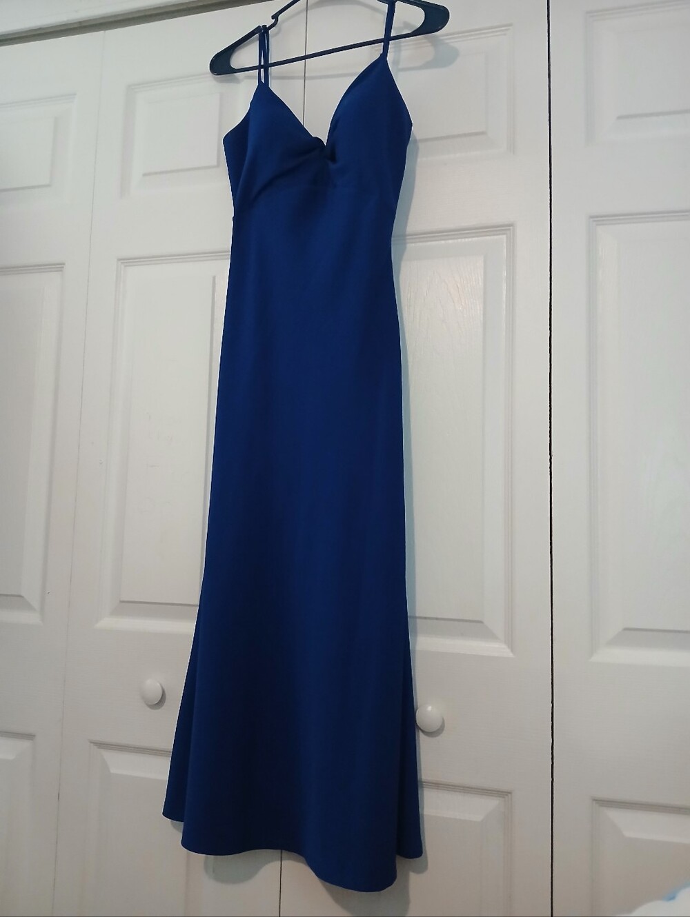 Elegant Royal Blue Spaghetti-Strap Dress